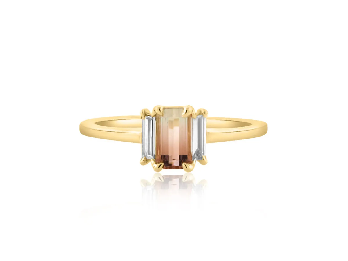 Bi-Color Tourmaline Baby Trinity Ring