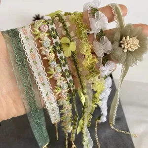 binfenxie Sen series soft sister jewelry girl green neck band peach heart bow neck chain Choker collar collarbone chain necklace