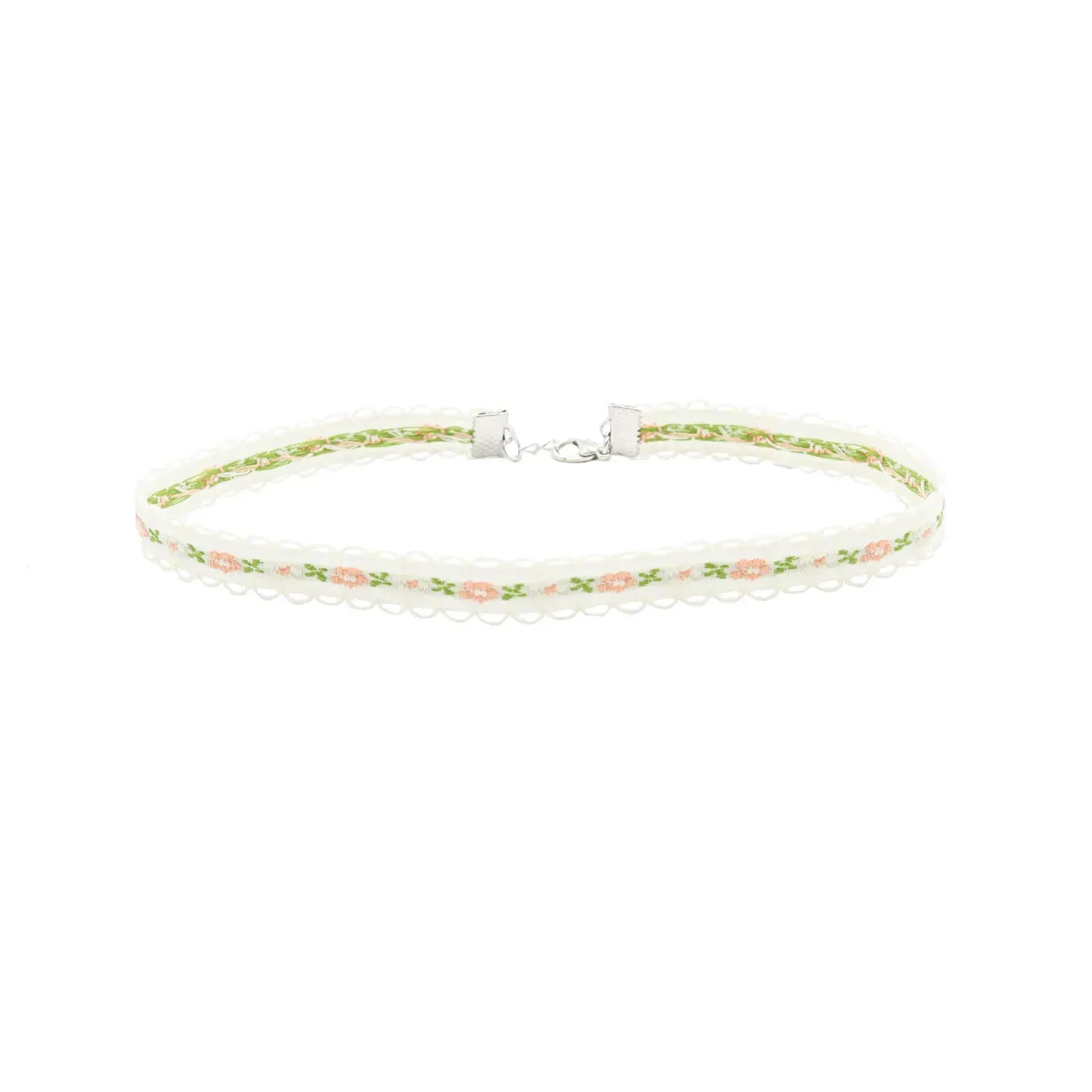 binfenxie Sen series soft sister jewelry girl green neck band peach heart bow neck chain Choker collar collarbone chain necklace