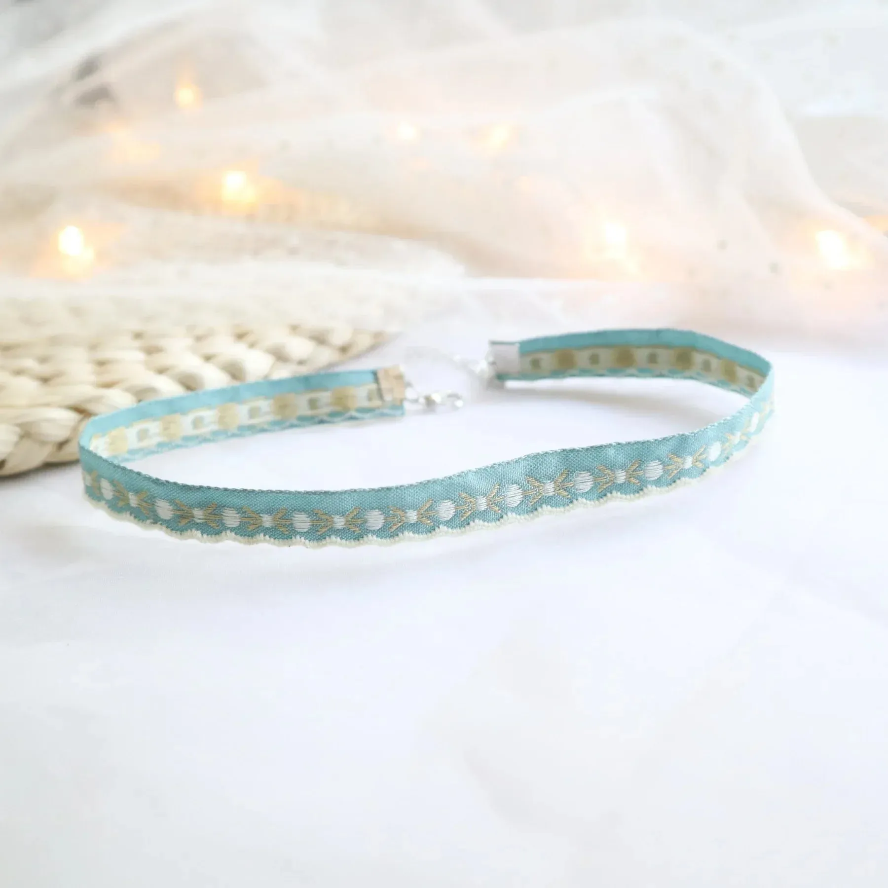 binfenxie Sen series soft sister jewelry girl green neck band peach heart bow neck chain Choker collar collarbone chain necklace