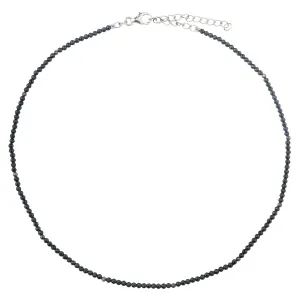 Black Spinel and Pyrite, Single Strand Choker Sterling Silver