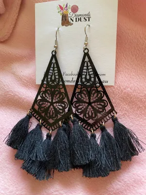Black Tassel Earrings