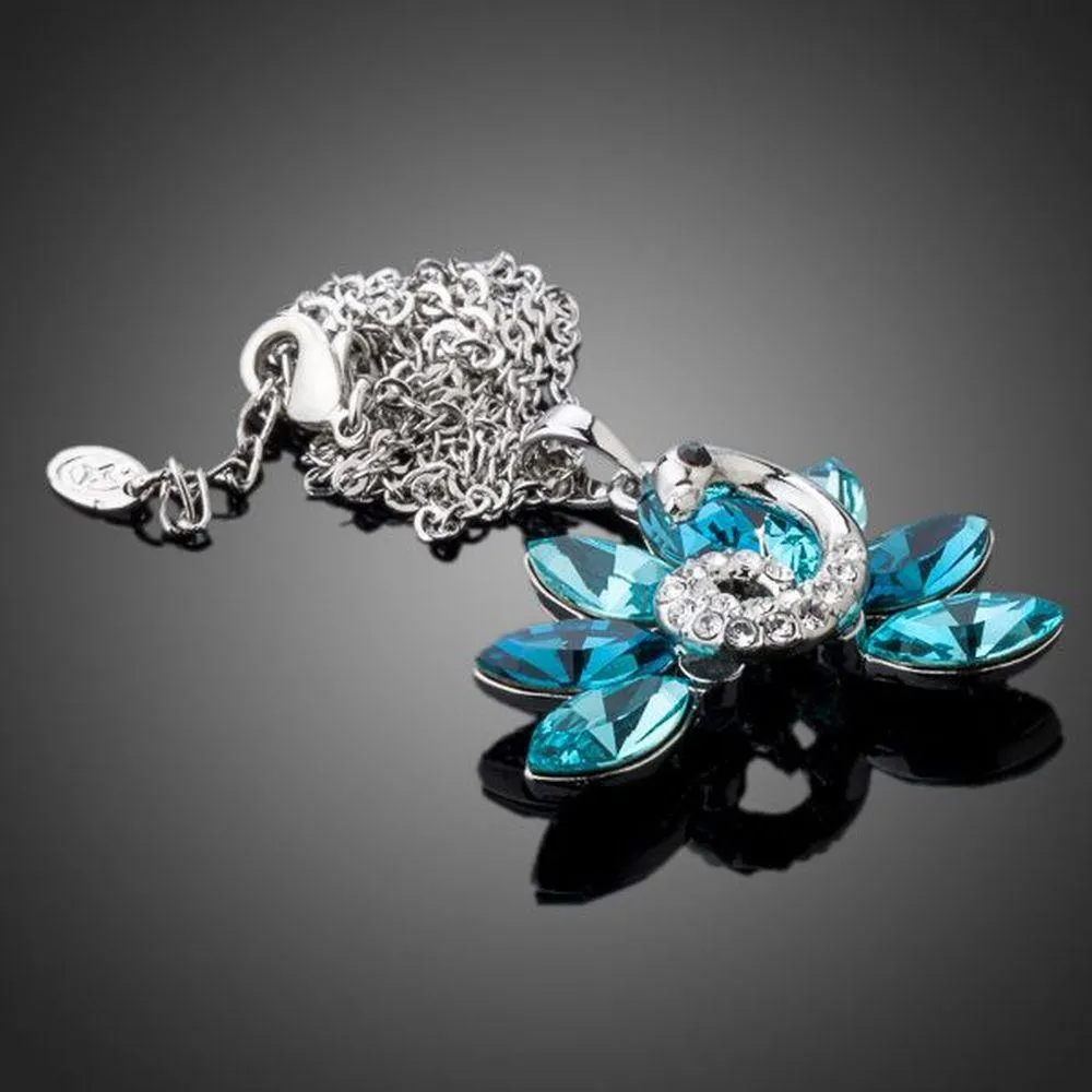 Blue Peacock Tail Necklace KPN0118