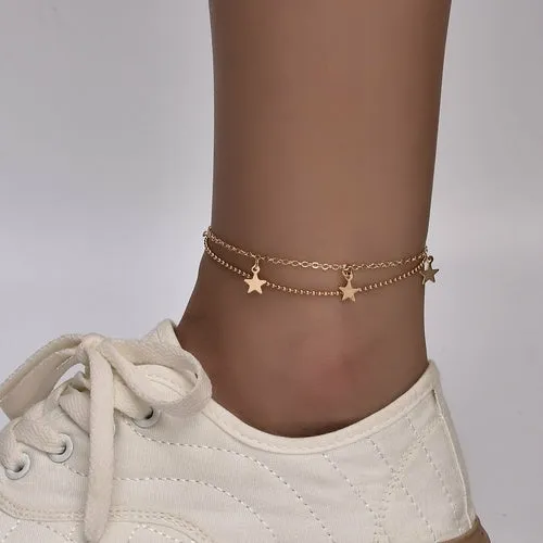 Bohemia Butterfly Silver Plated Ankle Bracelet - Adjustable 22-27cm Length, Hypoallergenic Gold/Silver Finish