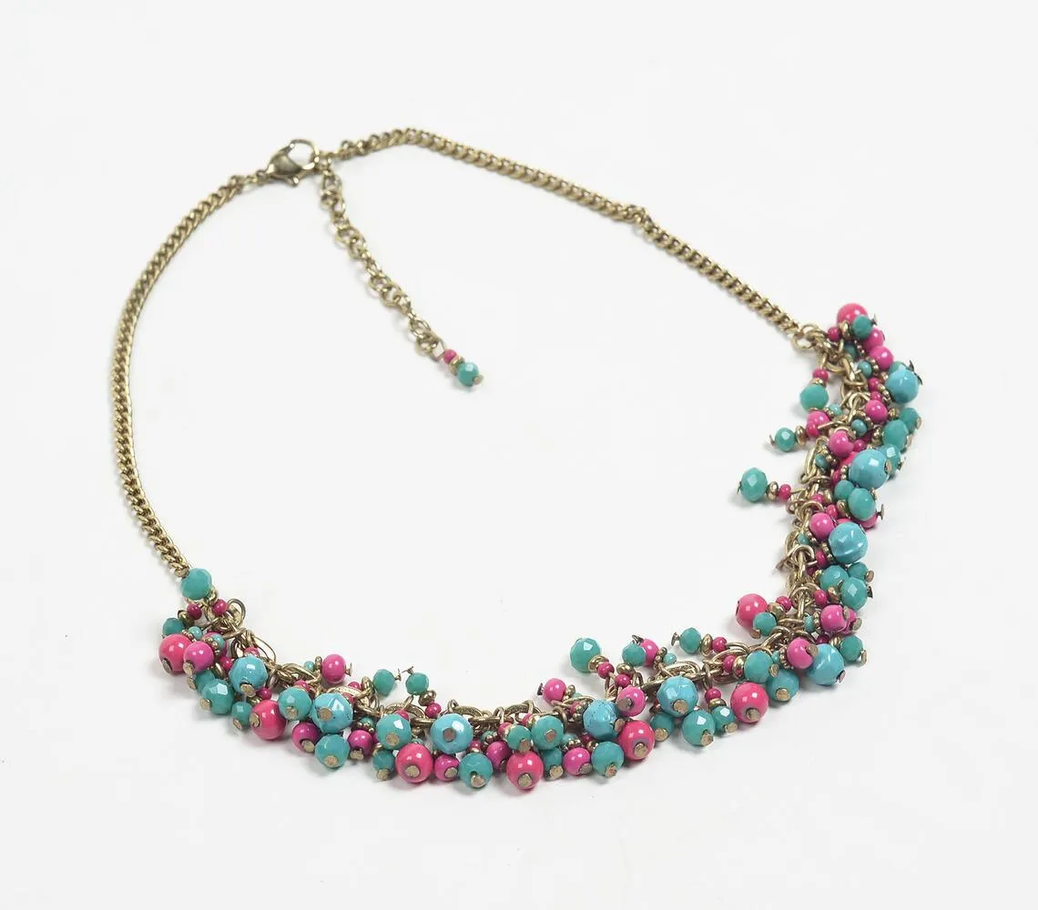 Boho-chic Clay Beaded Necklace with Extension Chain