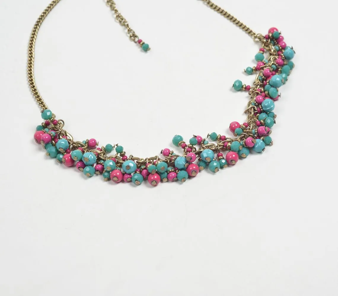 Boho-chic Clay Beaded Necklace with Extension Chain
