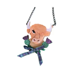 Bonnie The Highland Cow Necklace by Cherryloco Jewellery