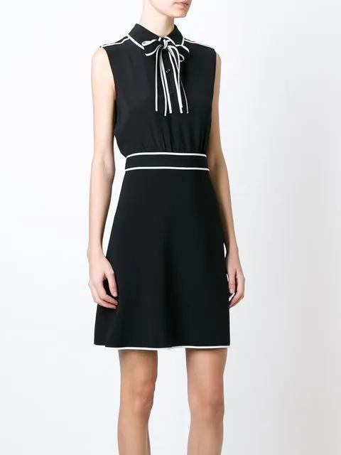 bow detail sleeveless dress