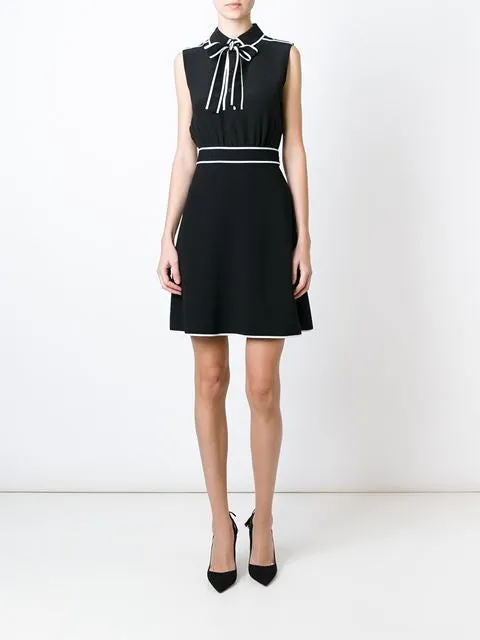 bow detail sleeveless dress