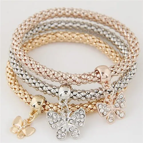 Butterfly Element Weave Bangle Set