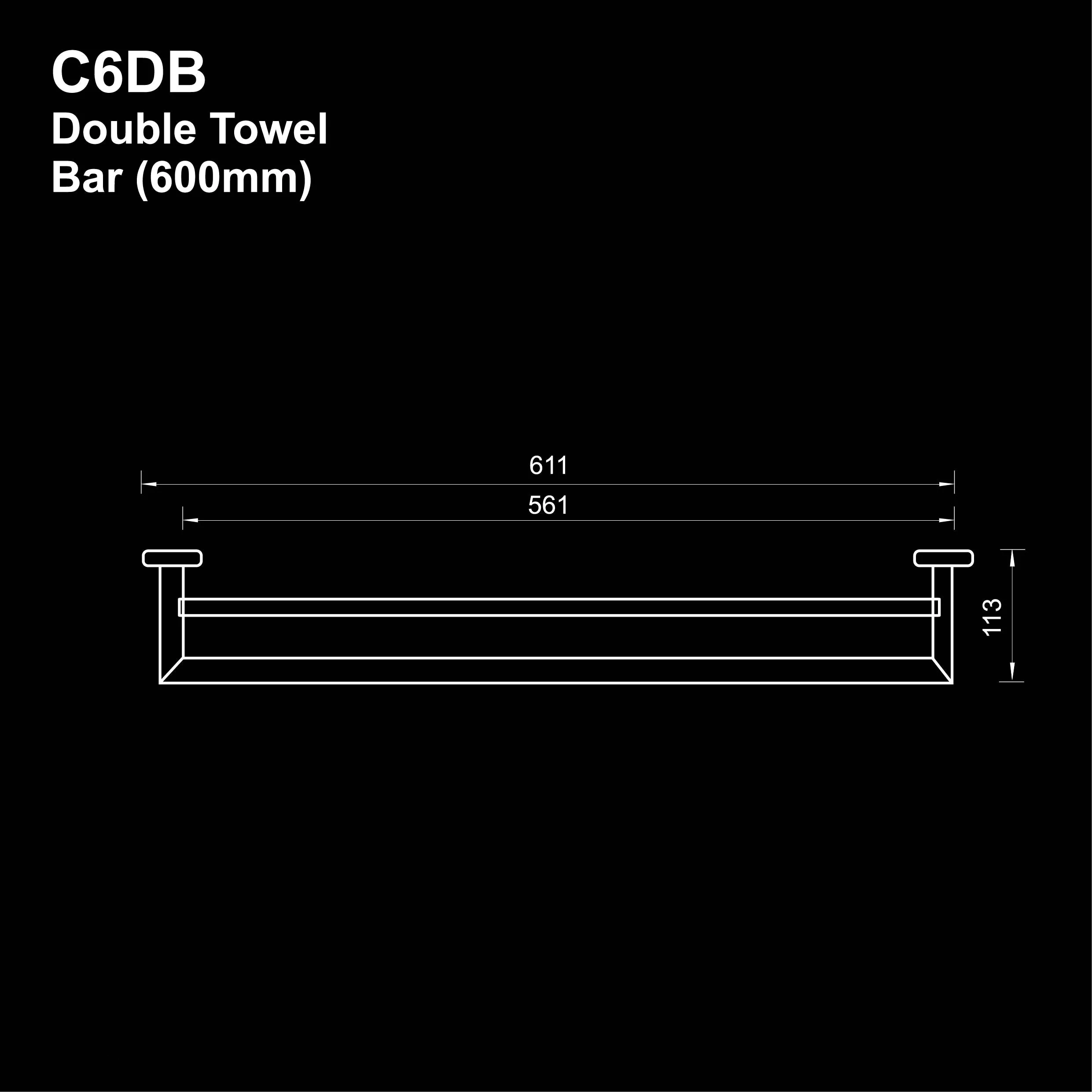 C6DB - COLOSEO Series Double Towel Bar- Bathroom Accessories