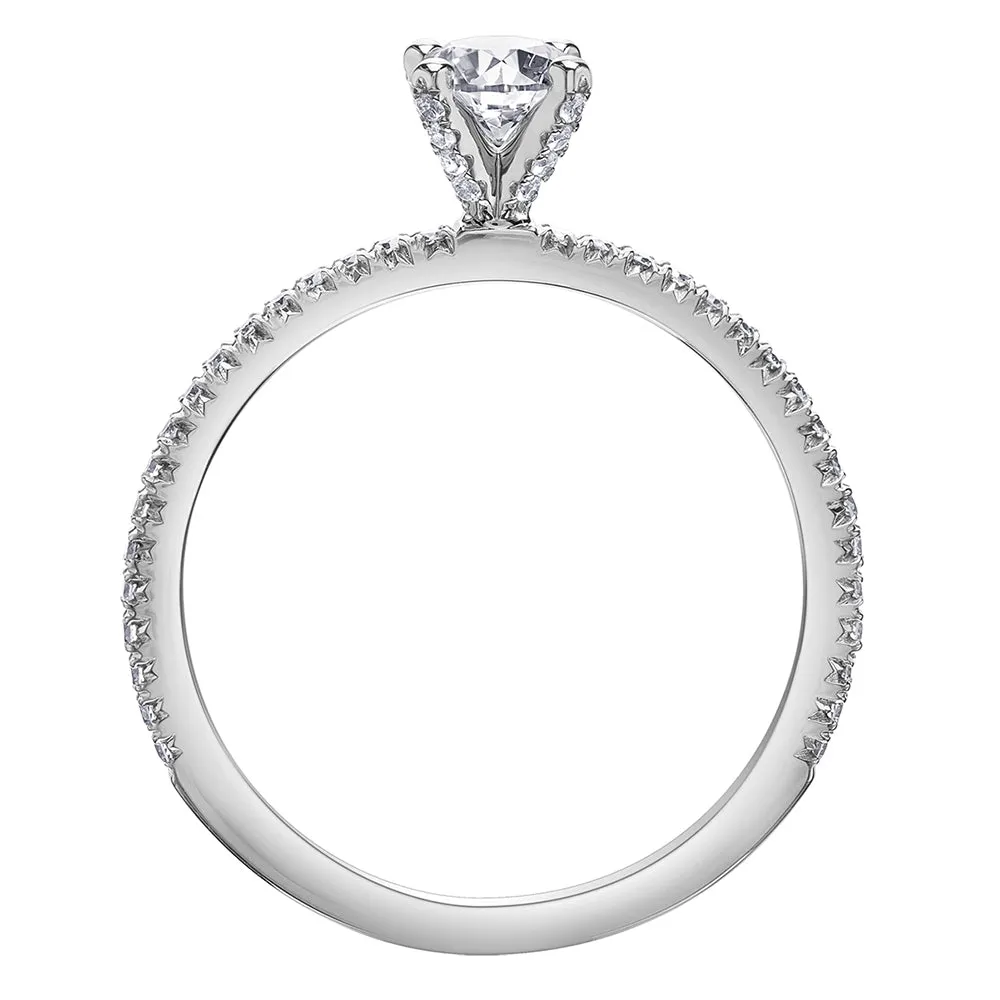 Canadian Round Diamond Ring with Accented Band