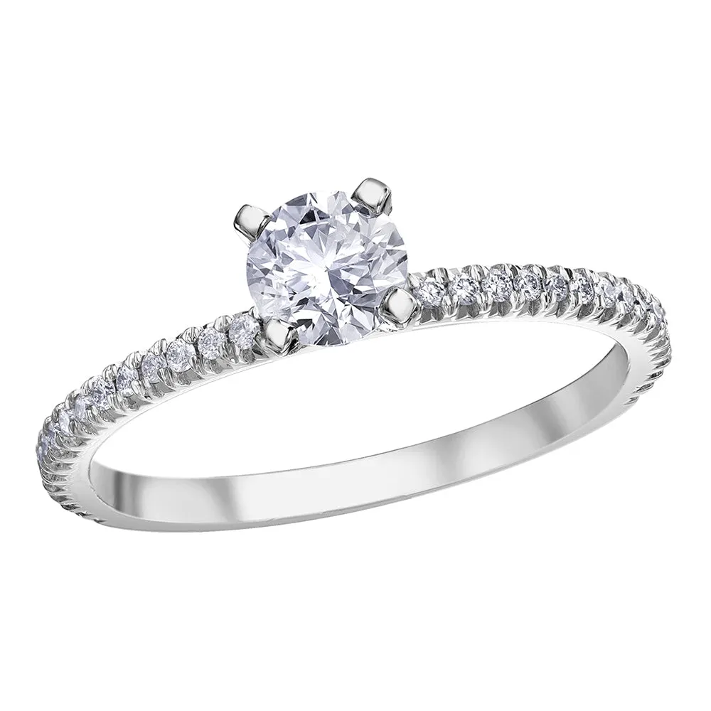 Canadian Round Diamond Ring with Accented Band