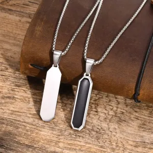 Casual Black Vertical Bar Necklaces for Men