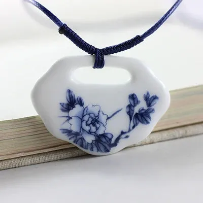 Ceramic retro style necklaces women's pendant