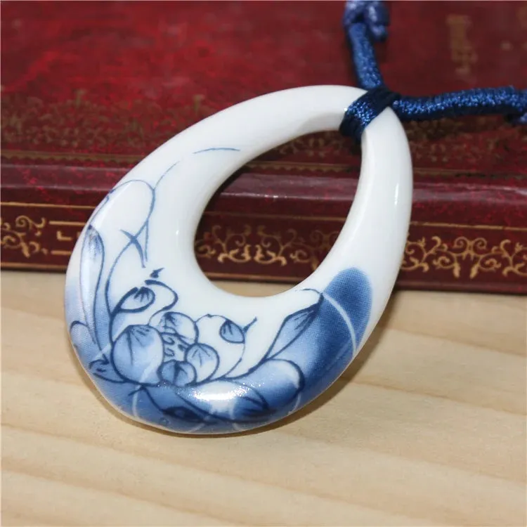 Ceramic retro style necklaces women's pendant