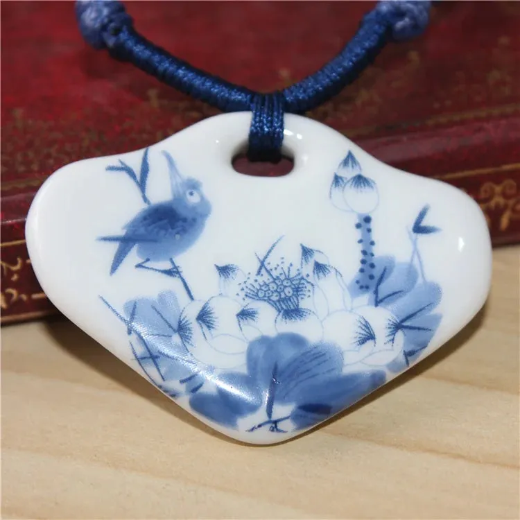 Ceramic retro style necklaces women's pendant