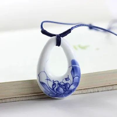 Ceramic retro style necklaces women's pendant