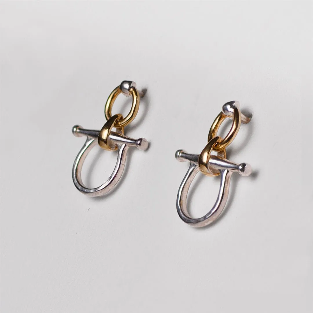 Chelsea - Two Tone Snaffle Horse Bit 14K Gold on Sterling Silver Necklace