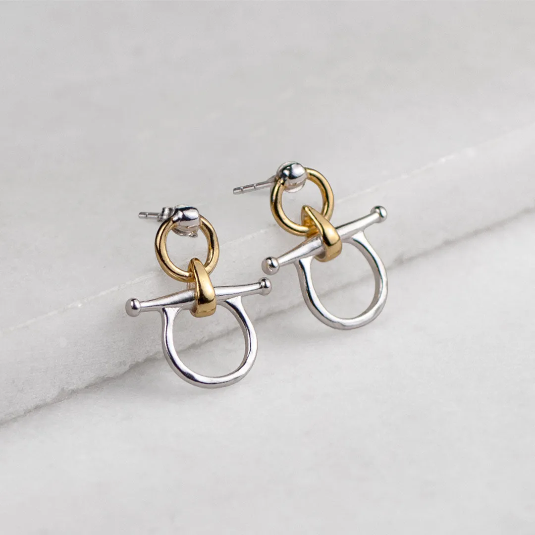 Chelsea - Two Tone Snaffle Horse Bit 14K Gold on Sterling Silver Necklace