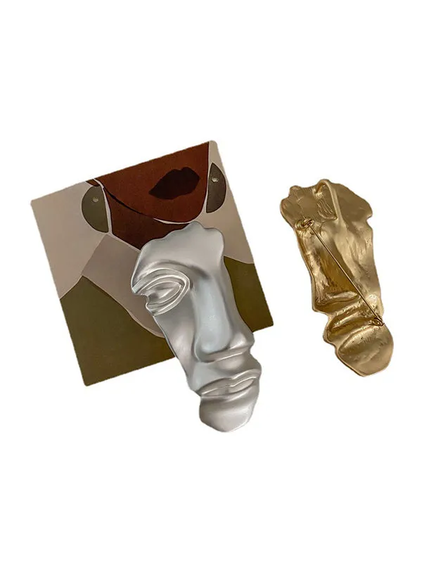 Chicmy-Artistic Retro Vintage Matte Mask Brooch