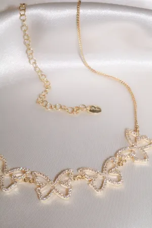 Clear Farasha Row Pavé Butterfly 925 Choker