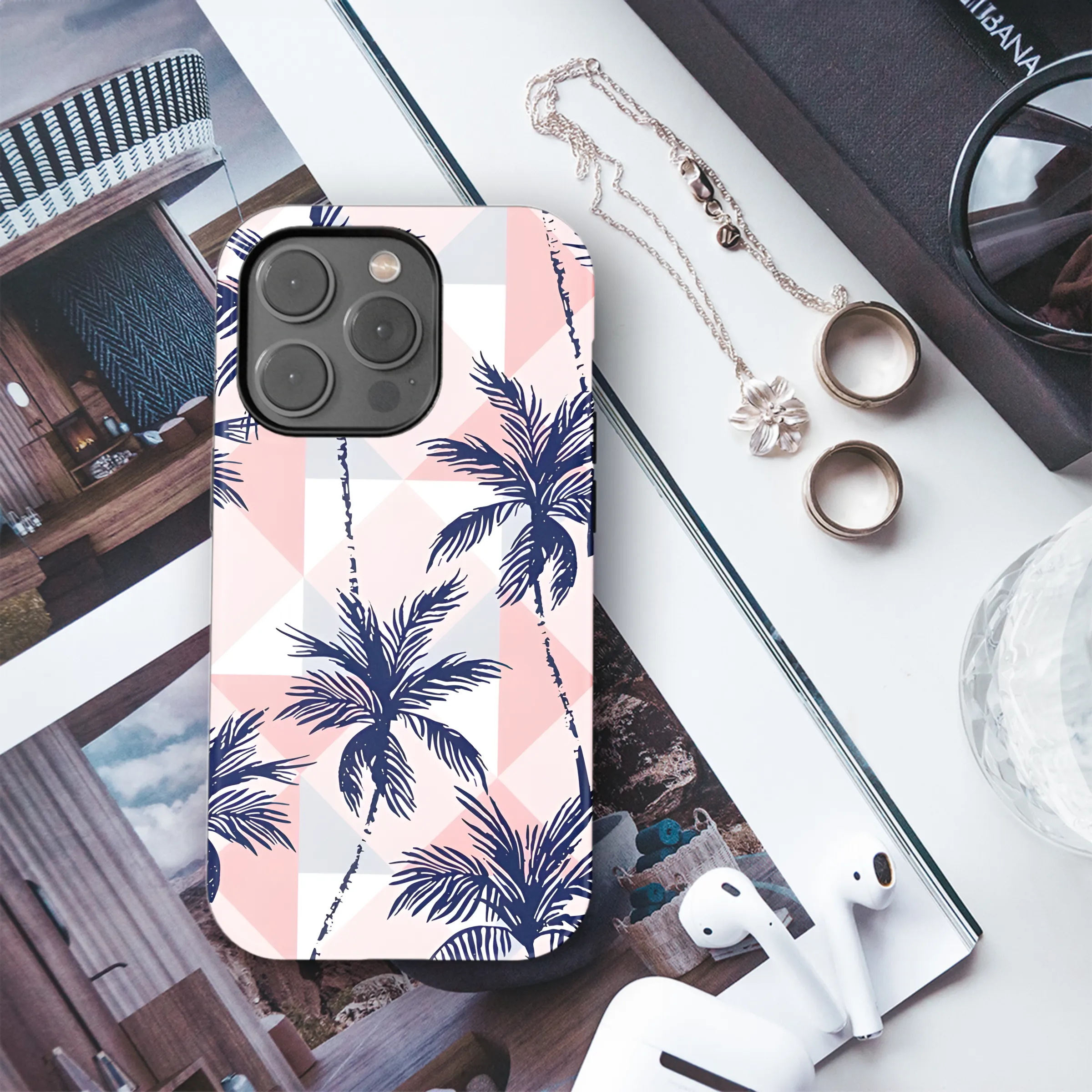 Coconut Trees Rhombus Retro Phone Case iPhone Samsung Cover Pixel 2686