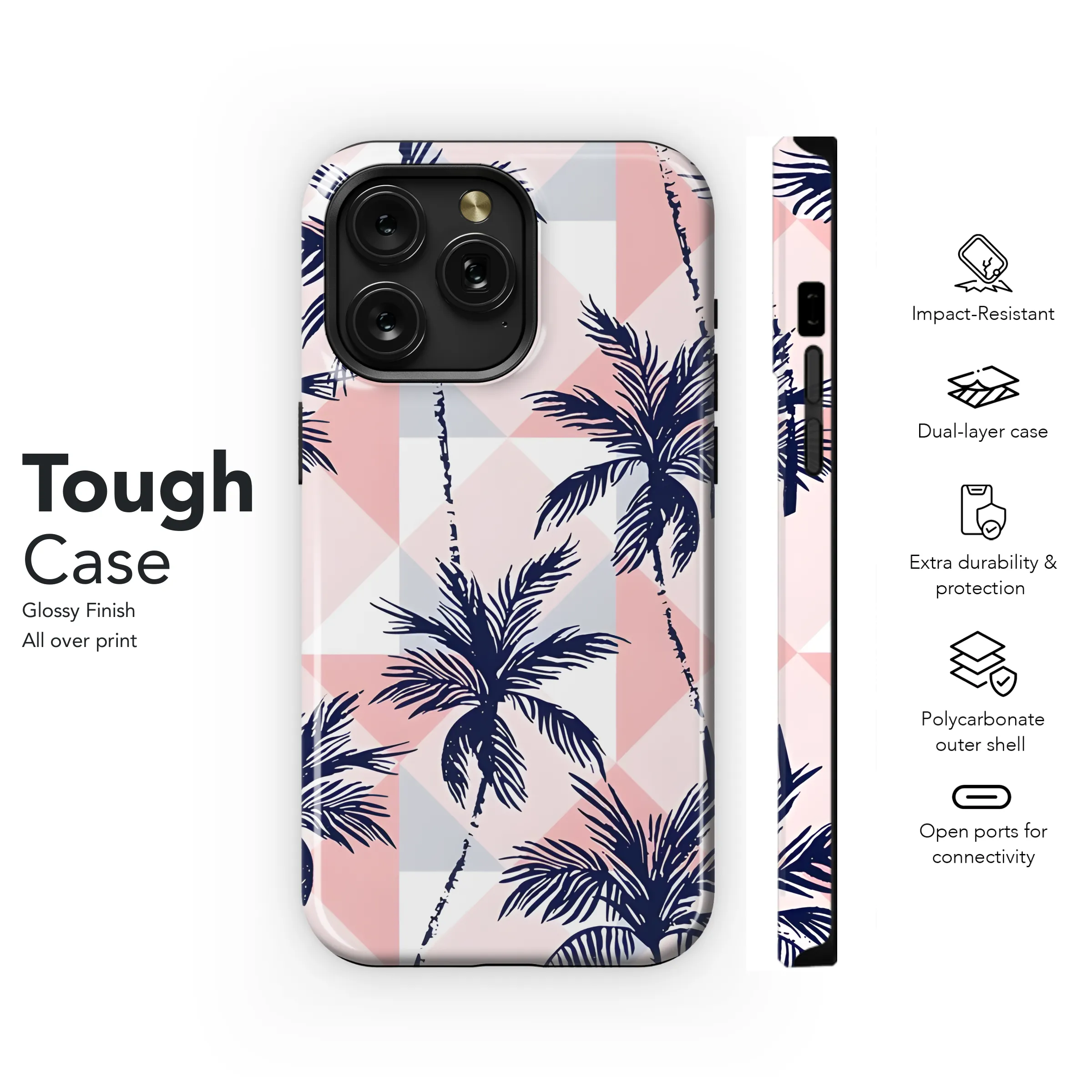 Coconut Trees Rhombus Retro Phone Case iPhone Samsung Cover Pixel 2686