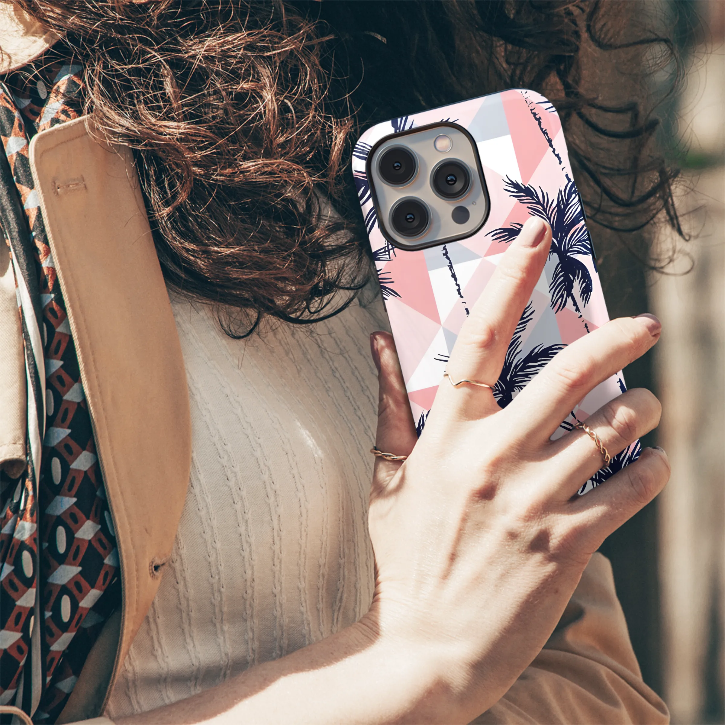 Coconut Trees Rhombus Retro Phone Case iPhone Samsung Cover Pixel 2686