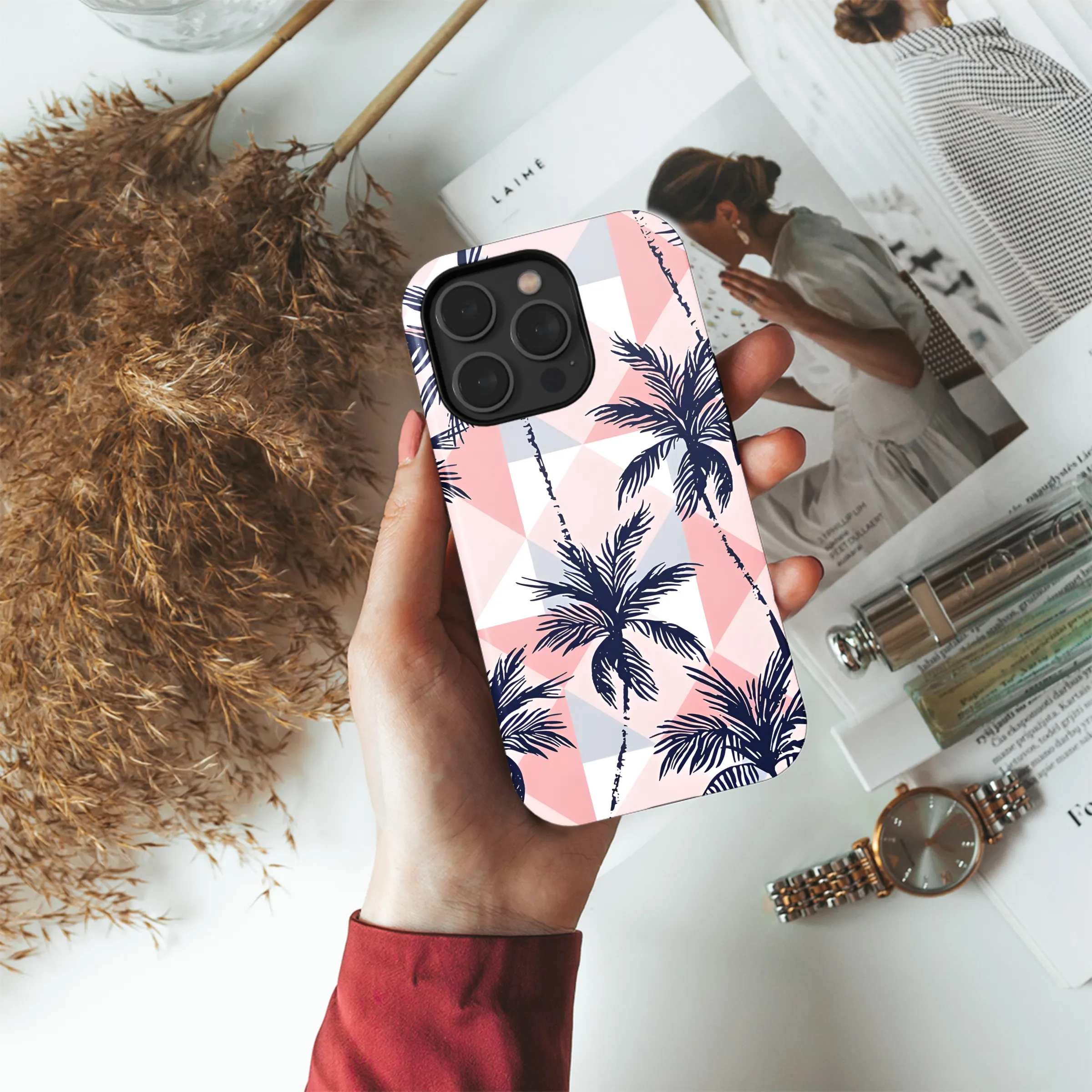 Coconut Trees Rhombus Retro Phone Case iPhone Samsung Cover Pixel 2686