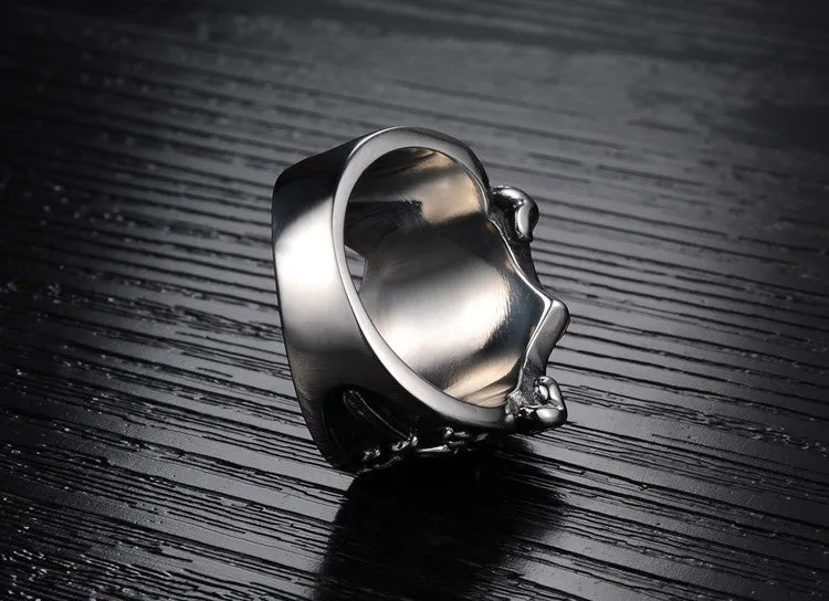 Cool Cross Shield Shape Stainless Steel Male Ring Punk Rock Vintage Jewelry Accessories Black Ring For Men Anel