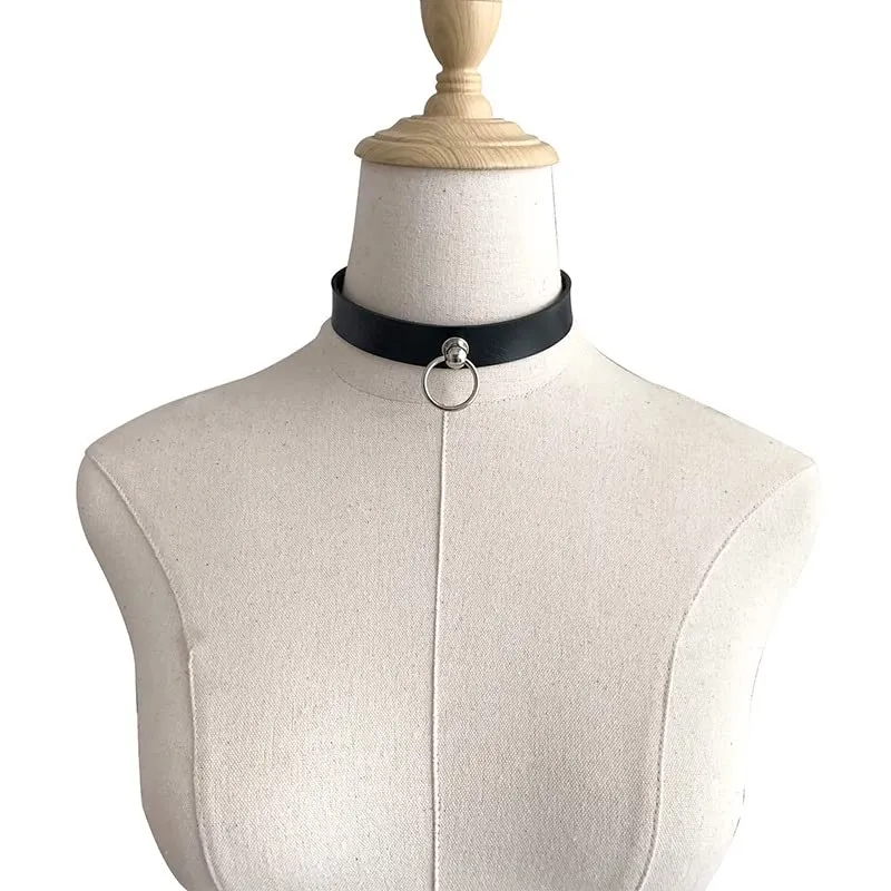 Delicate Dew Women Leather Cat Mask and Necklace Set Halloween Cosplay Party Punk Accessories (Cat Mask/Ring Choker)