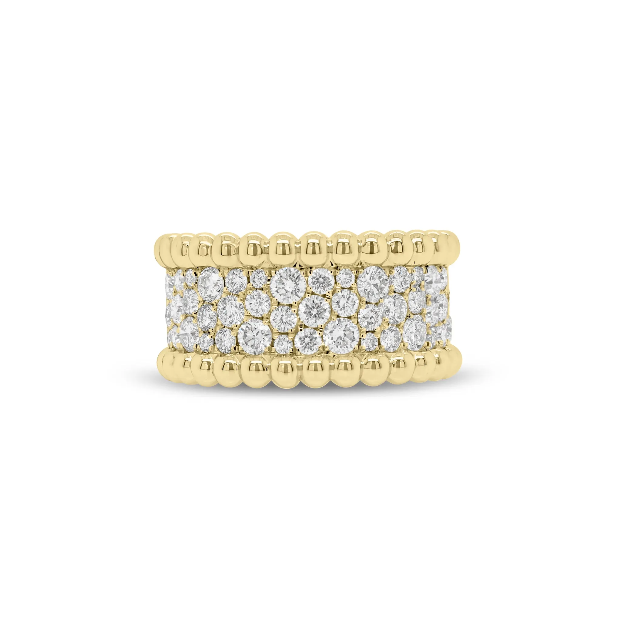 Diamond & Beaded Gold Medium Cigar Band