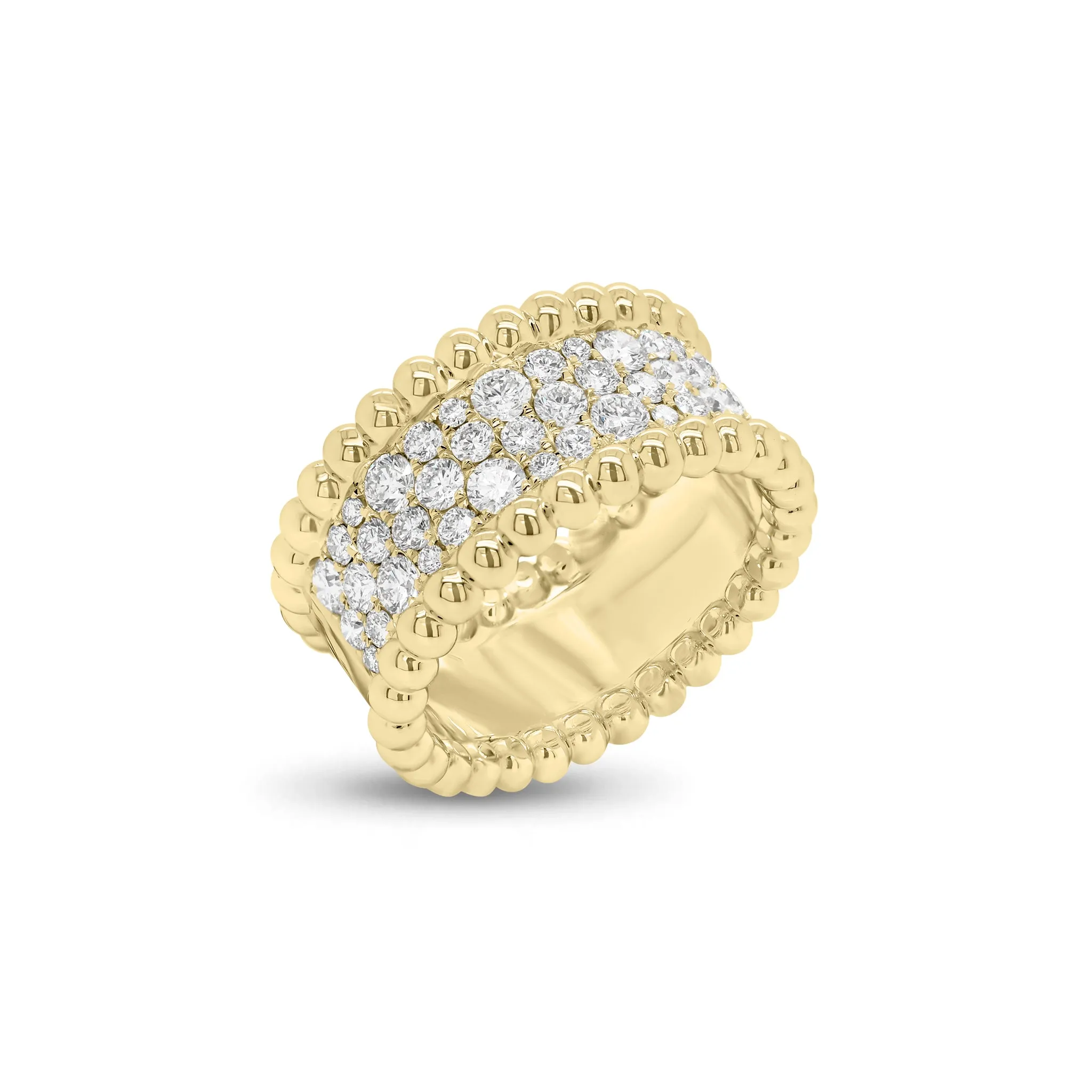 Diamond & Beaded Gold Medium Cigar Band