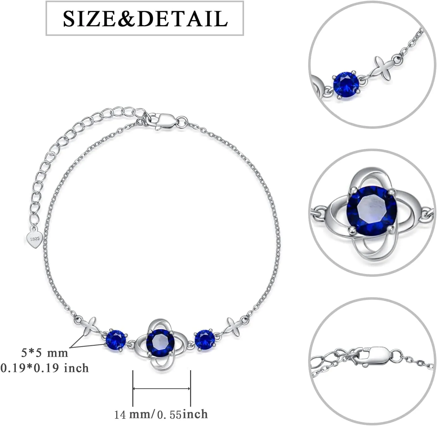 Dorunmo Bracelet 925 Sterling Silver Adjustable Bracelets for Women Jewelry Gifts for Girls Friends
