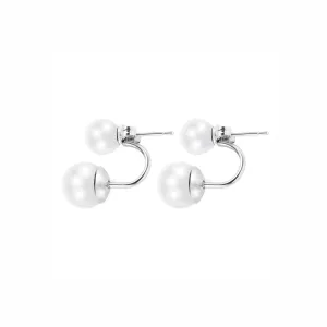 Double Pearl Stud Earrings