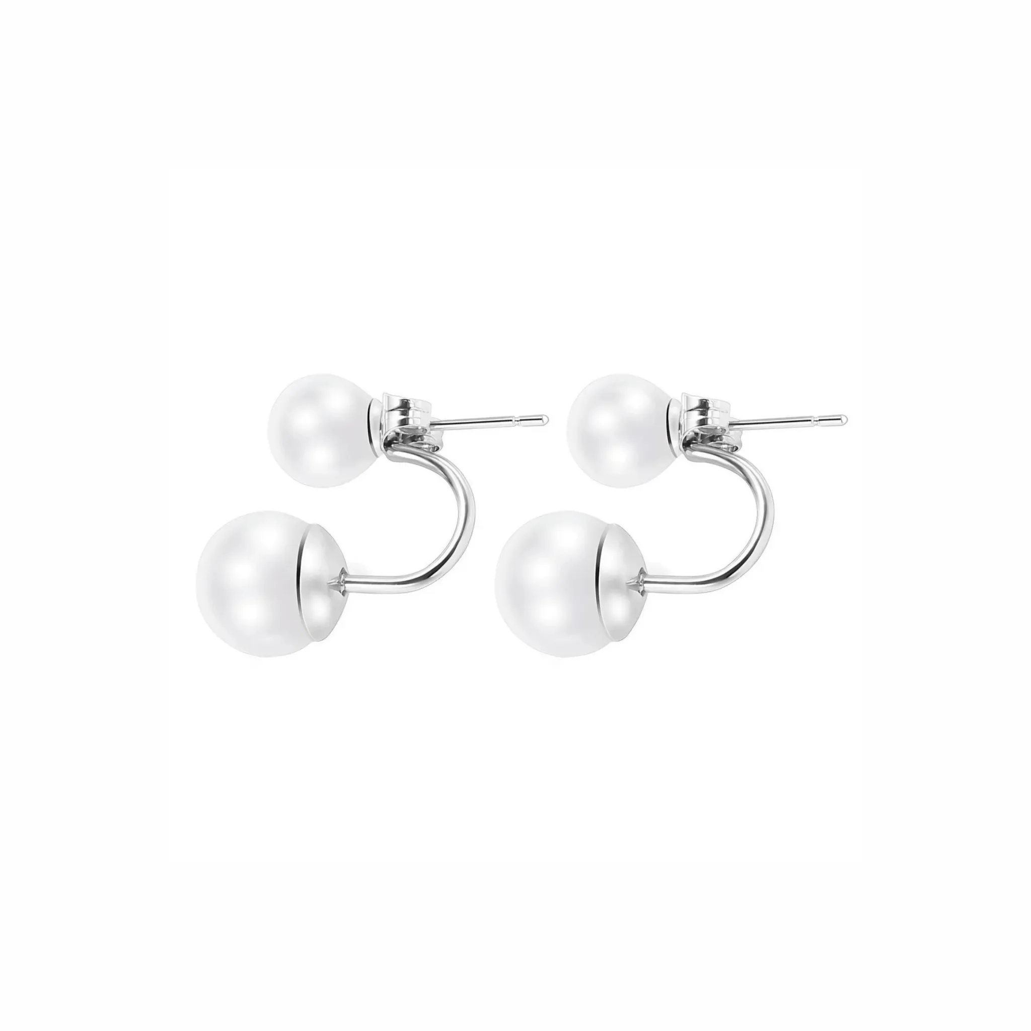 Double Pearl Stud Earrings