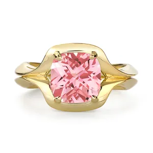 Duet Pink Tourmaline and Yellow Gold Ring