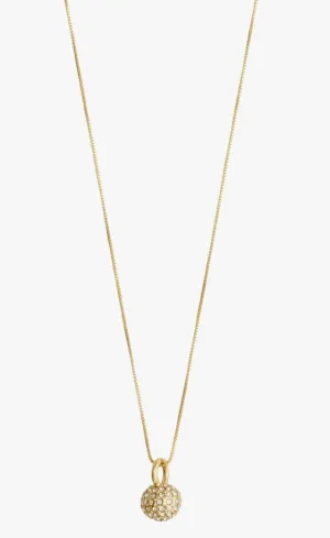 EDTLI RECYCLED GOLD PLATED CRYSTAL PENDANT NECKLACE