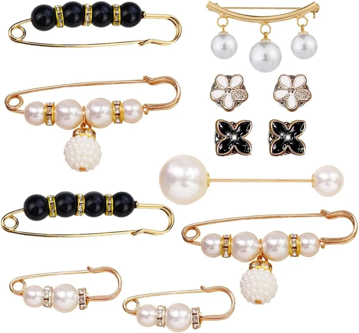 Elegant Pearl Brooch Pin for Women, Classic and Timeless Fashion Accessory for Cover Up Buttons Clothing Dresses Decoration