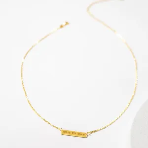 Engraved Bar Pendant: Worth the Chaos - Gold