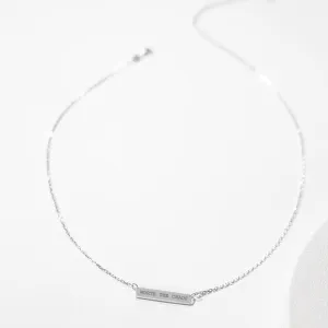 Engraved Bar Pendant: Worth the Chaos - Silver