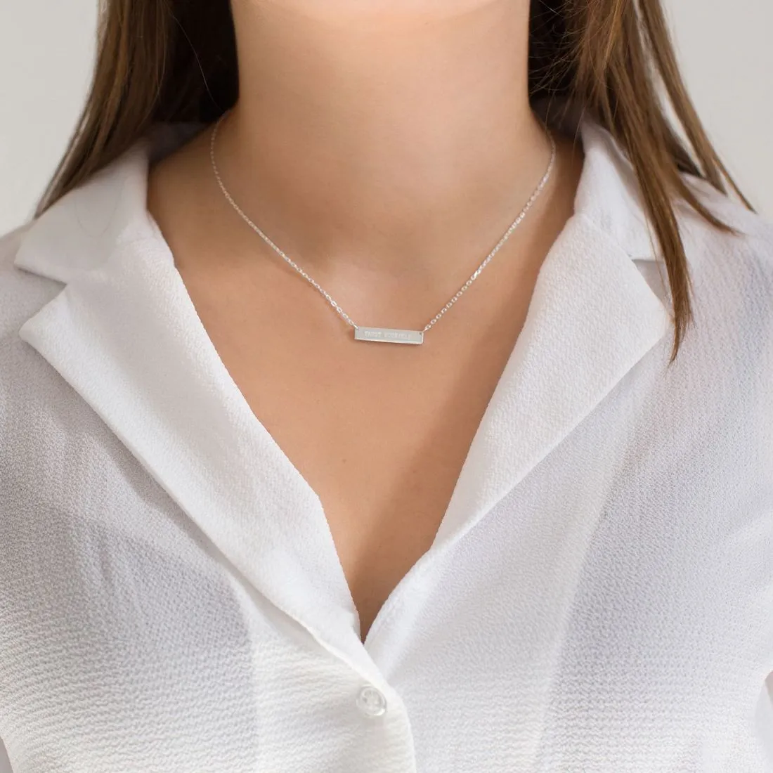 Engraved Bar Pendant: Worth the Chaos - Silver