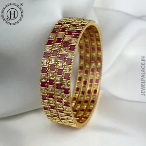 Exquisite 4 Piece AD Stone Bangle Set  JH5954