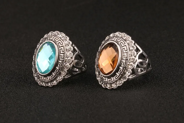 Fashion Accessories For Women Jewelry Kuniu Lots White Gold Ring Retro Rinig For Women With Crystalls Blue Stone Ring