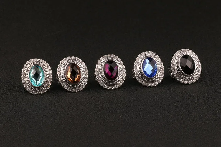 Fashion Accessories For Women Jewelry Kuniu Lots White Gold Ring Retro Rinig For Women With Crystalls Blue Stone Ring