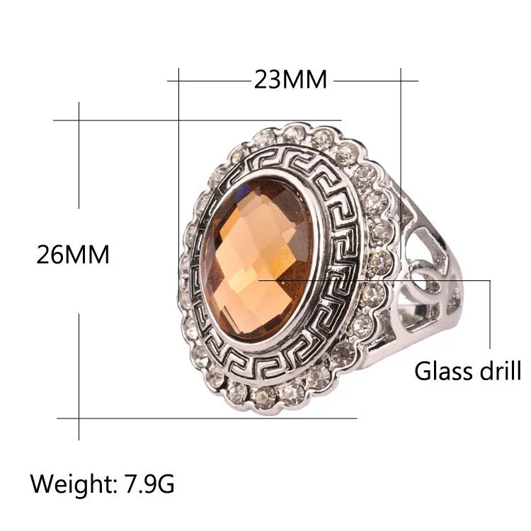 Fashion Accessories For Women Jewelry Kuniu Lots White Gold Ring Retro Rinig For Women With Crystalls Blue Stone Ring