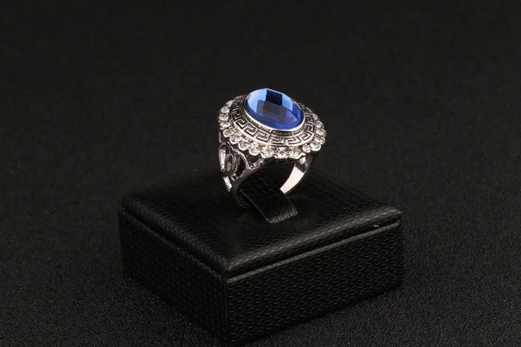 Fashion Accessories For Women Jewelry Kuniu Lots White Gold Ring Retro Rinig For Women With Crystalls Blue Stone Ring