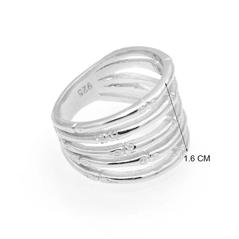 Fashion Female Fine Jewelry Wedding Ring For Women Anti-Tarnish Rhodium Plated On 925 Sterling Silver Jewelry New High Quality