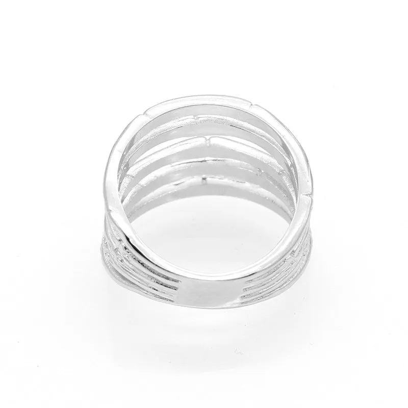 Fashion Female Fine Jewelry Wedding Ring For Women Anti-Tarnish Rhodium Plated On 925 Sterling Silver Jewelry New High Quality